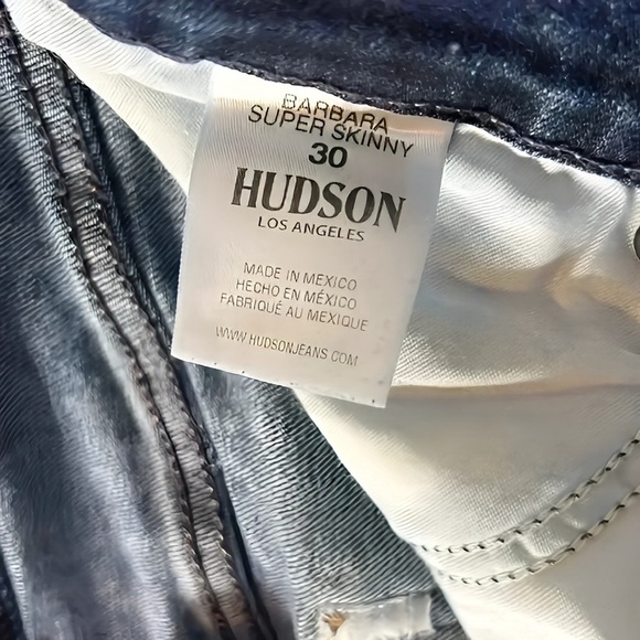 Hudson Barbara High Rise Skinny Jean Sz 30 Ankle with Side Stripe Stretch Denim - Picture 9 of 10